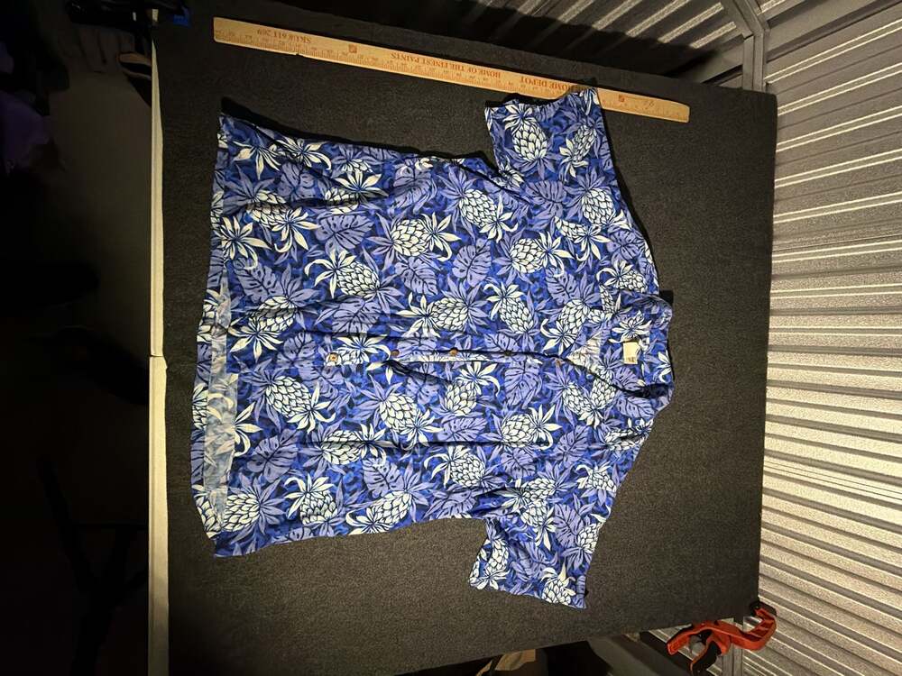 The Hawaiian Original Blue Pineapple Tropical Print Shirt  9-0122